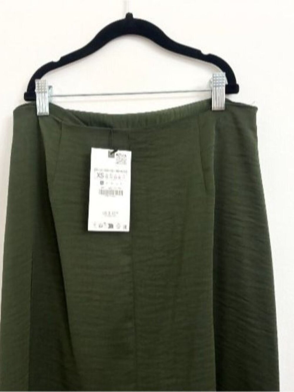 NWT Zara Emerald Green Satin Effect Midi Skirt - Sz Small - Picture 5 of 8